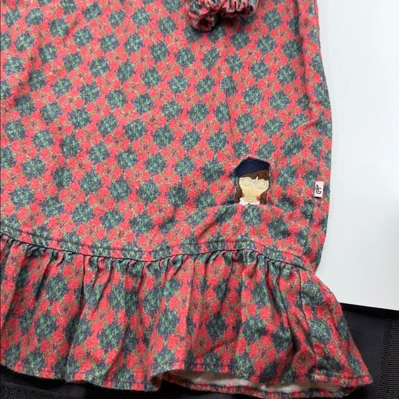 Girls American Girl x Posh Peanut Red Green Argyle Molly Nightgown Size 5/6 - Picture 2 of 5